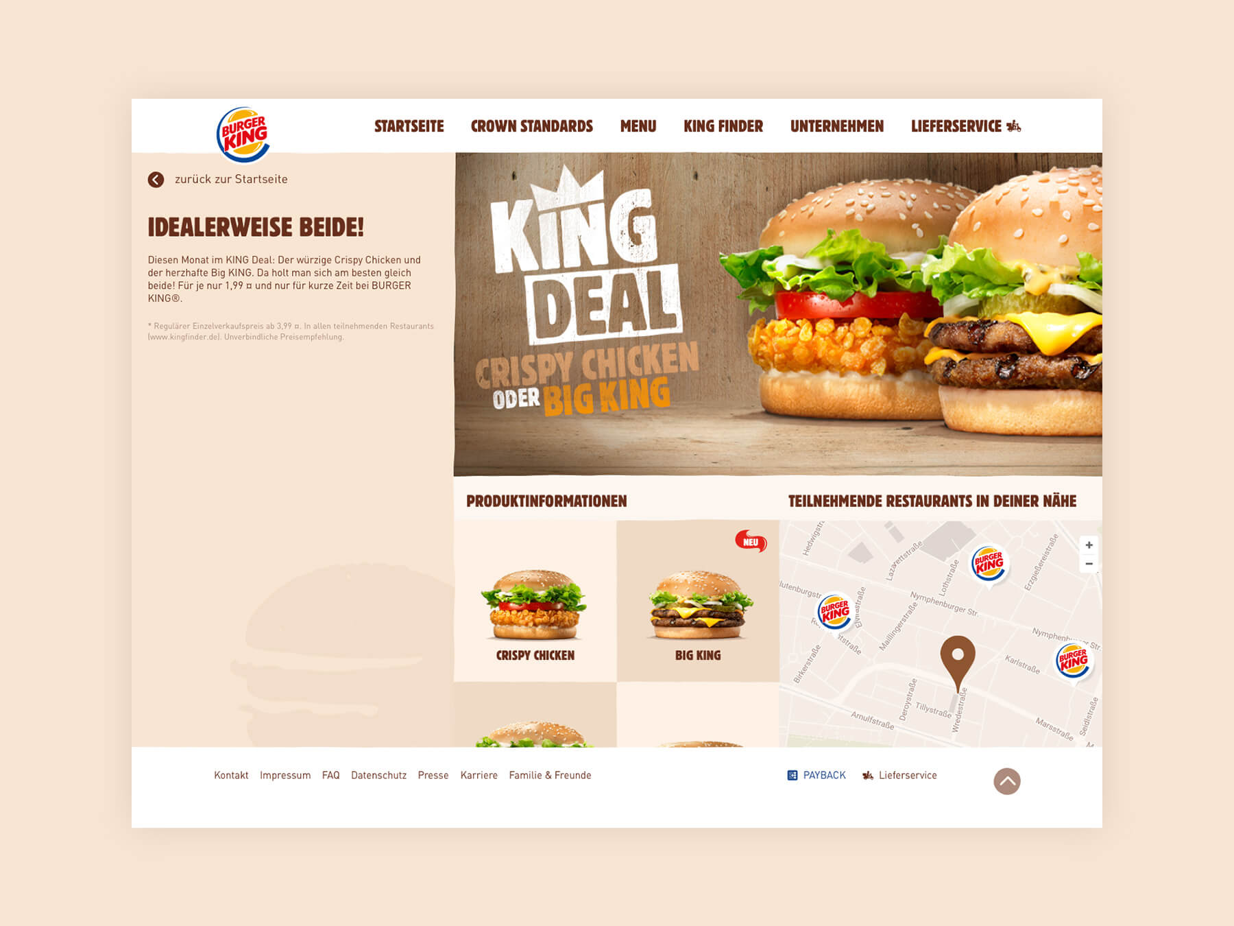 Referenzbild BURGER KING® Website