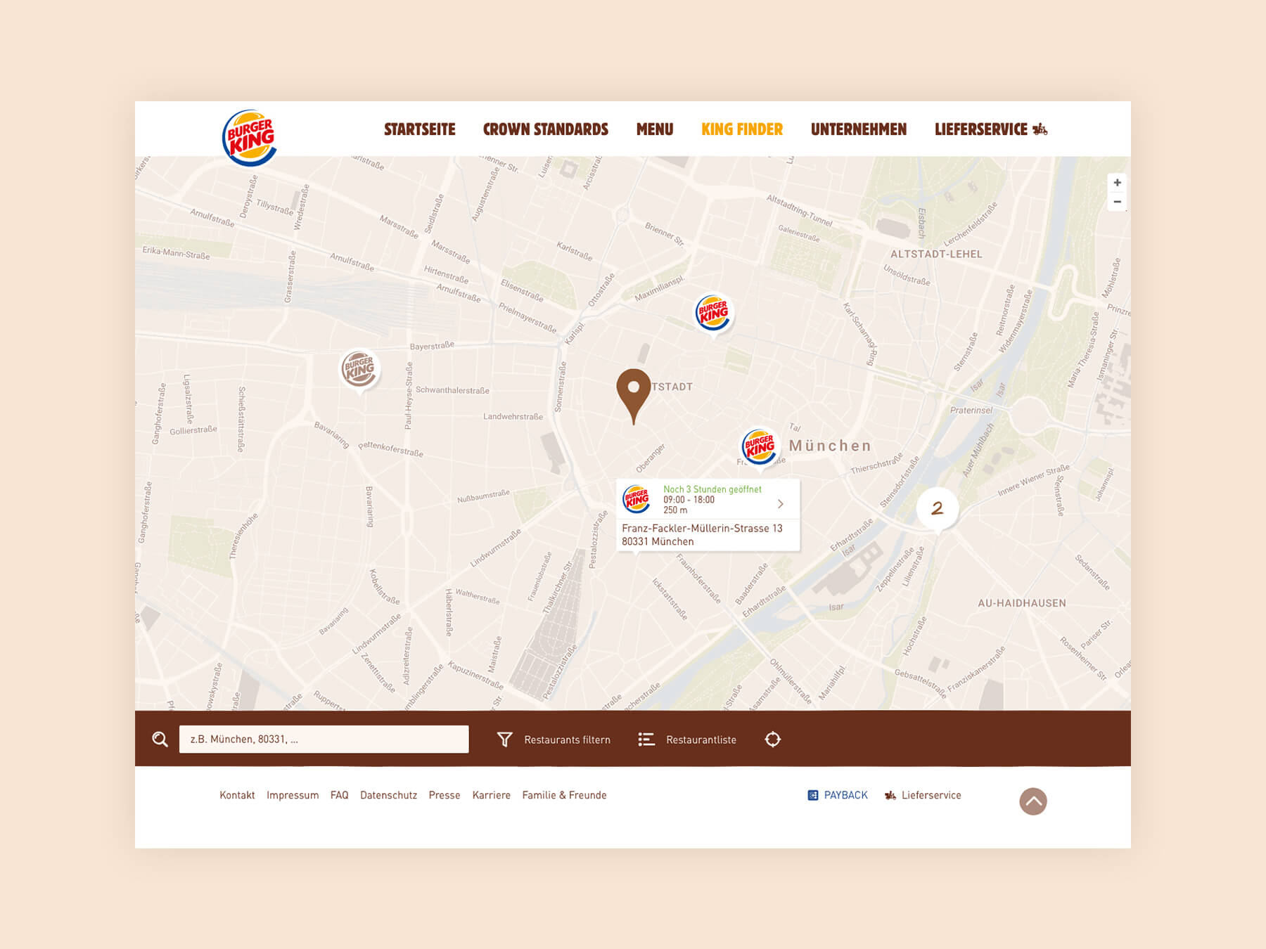Referenzbild BURGER KING® Website