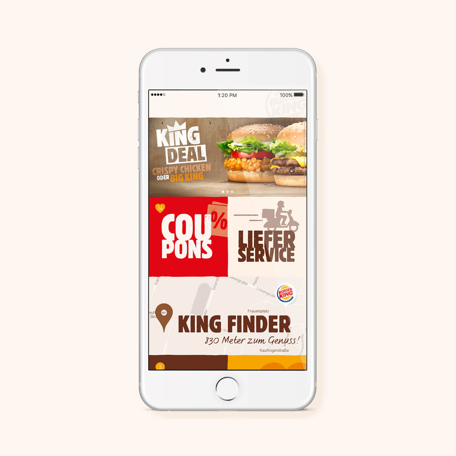 Referenzbild BURGER KING® Smarthone App