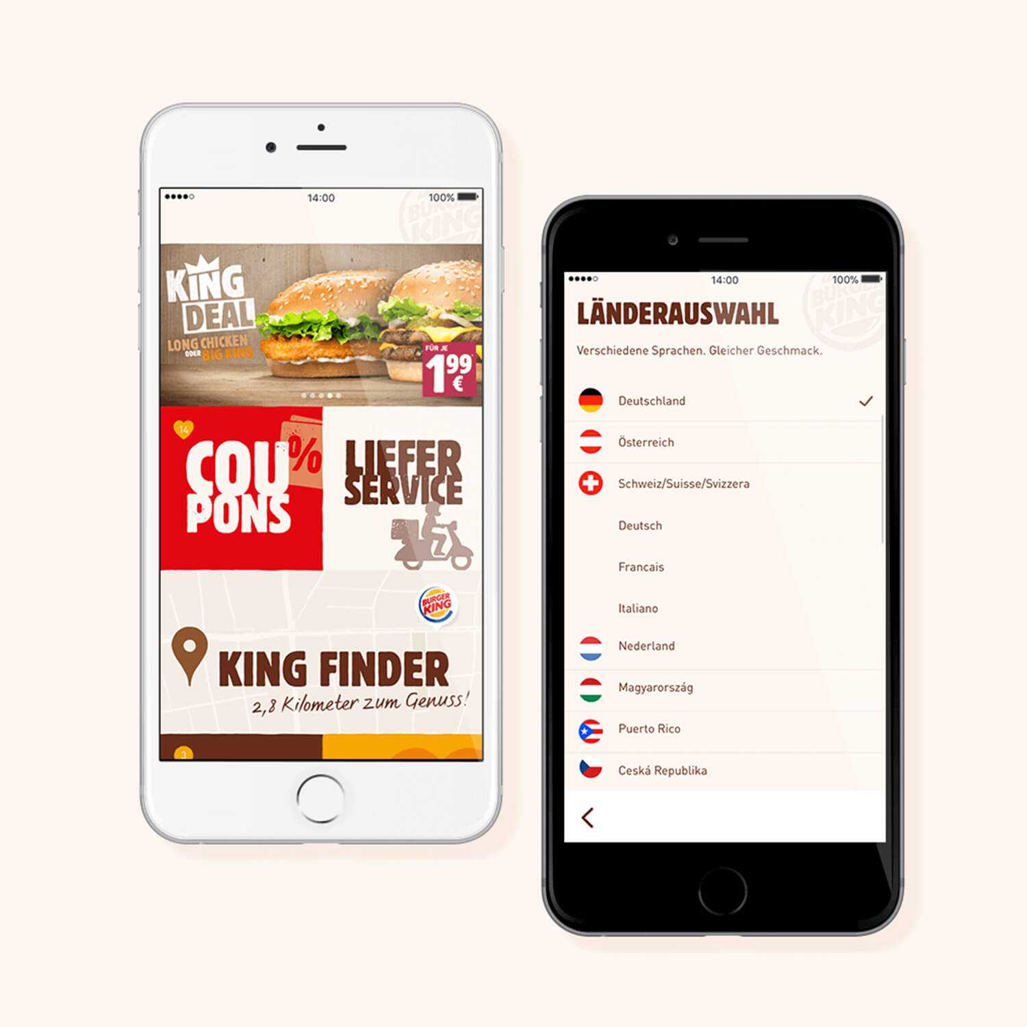 Referenzbild BURGER KING® Smarthone App