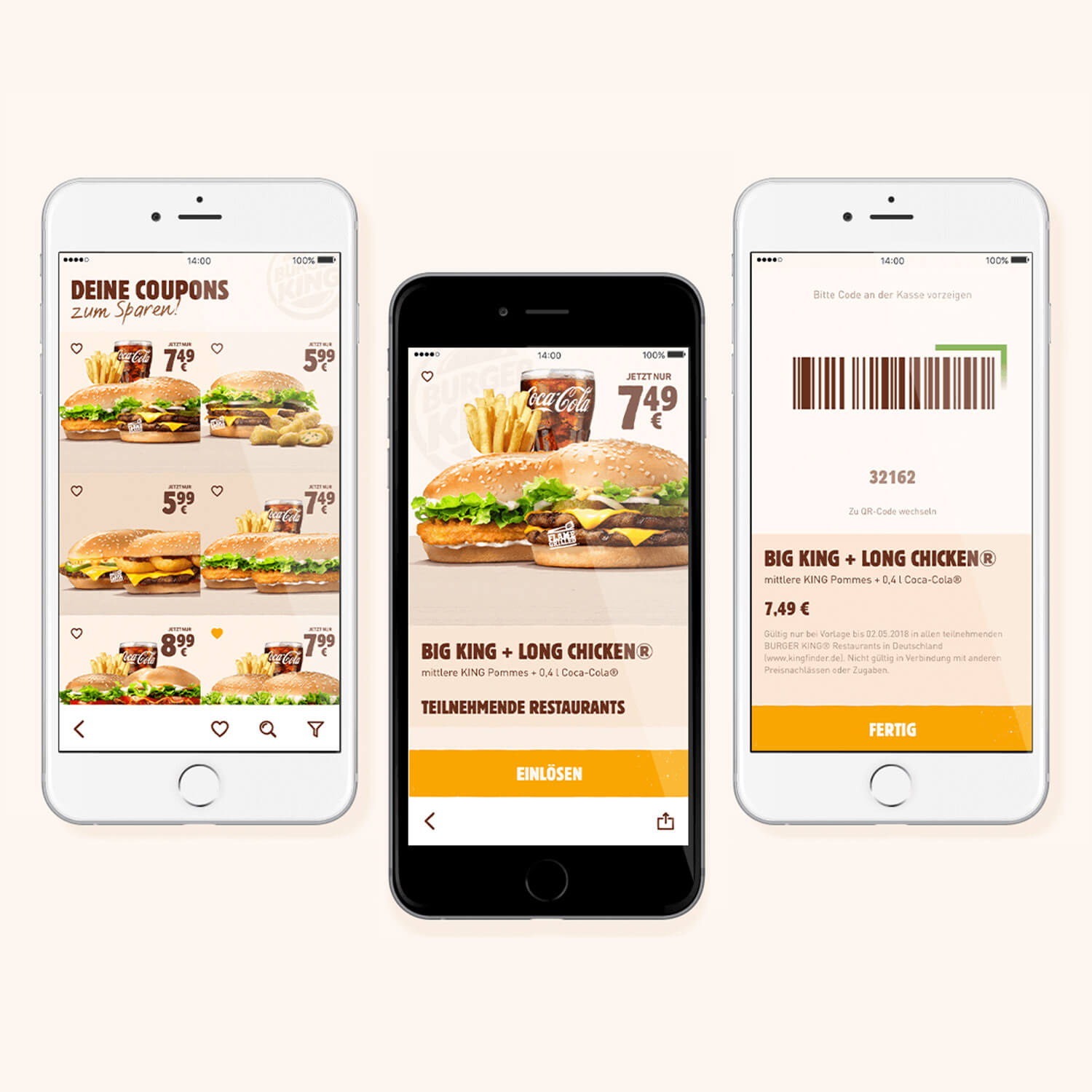 Referenzbild BURGER KING® Smarthone App