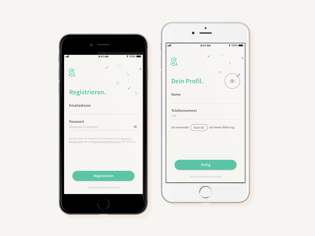 Referenzbild Splitwise Smarthone App