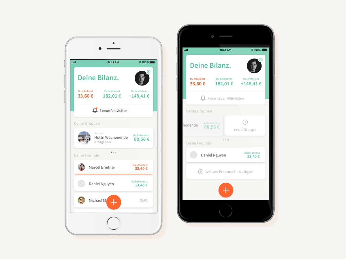 Referenzbild Splitwise Smarthone App