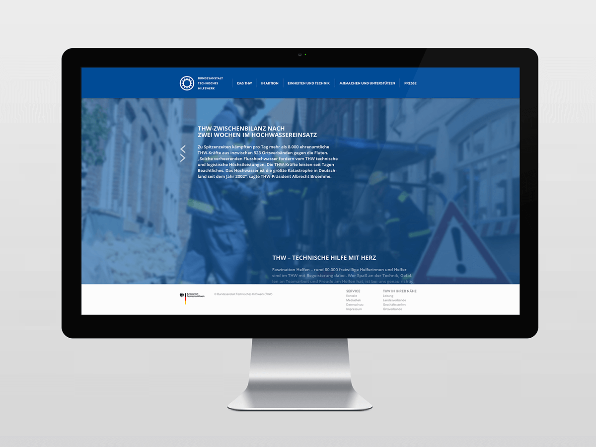Referenzbild Technisches Hilfswerk Redesign