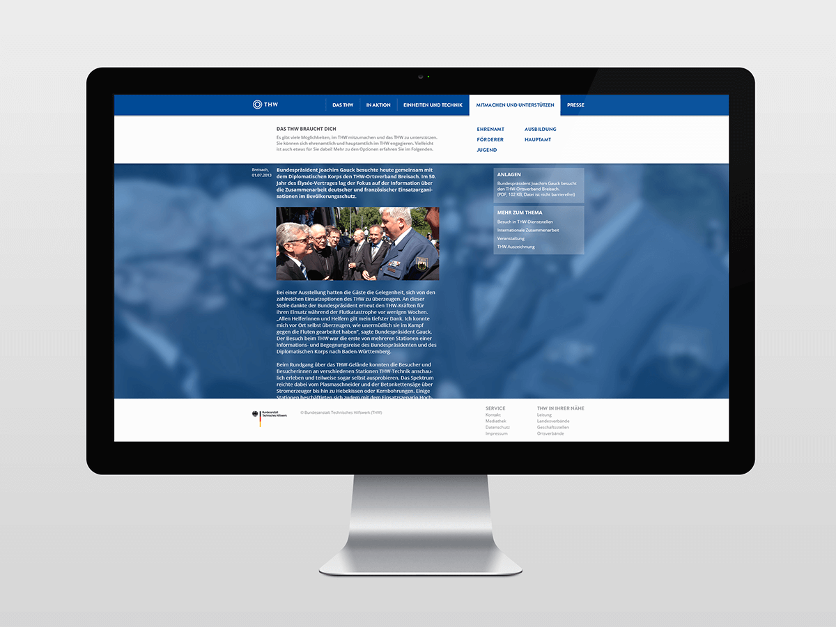 Referenzbild Technisches Hilfswerk Redesign